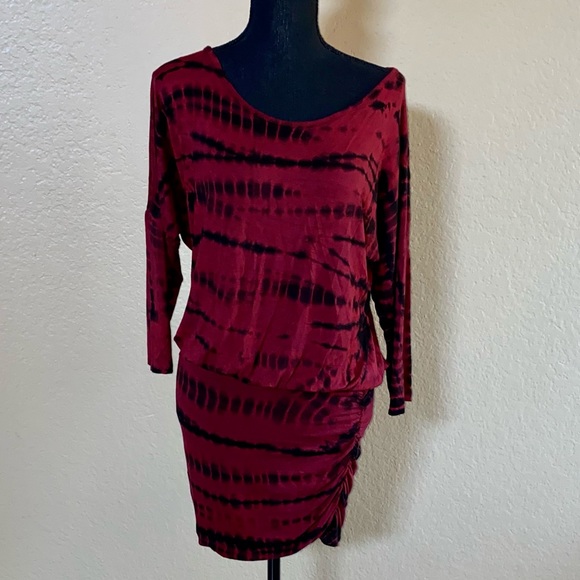 red and black tie dye dress Dress Tie dye Black/Red  Contrario Brand